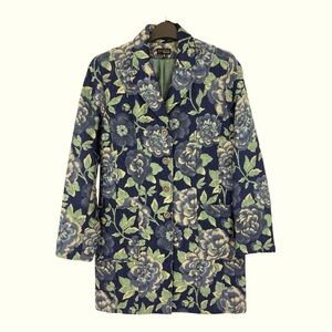 Juliana Collezione Vintage Y2K tapestry Floral  Viscose Blend Green Navy Jacket